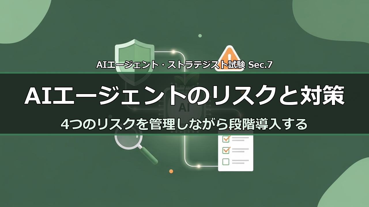 AIエージェントのリスクと対策 解説のアイキャッチ