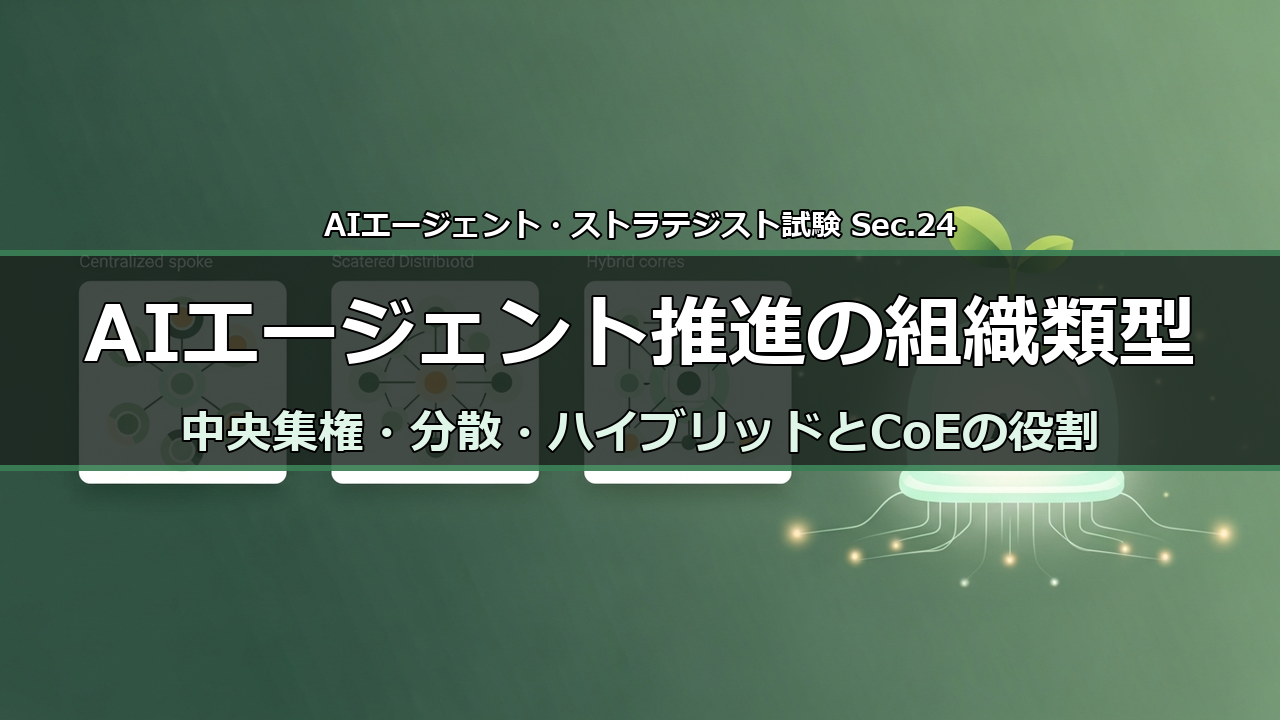 AIエージェント推進の組織類型 解説のアイキャッチ